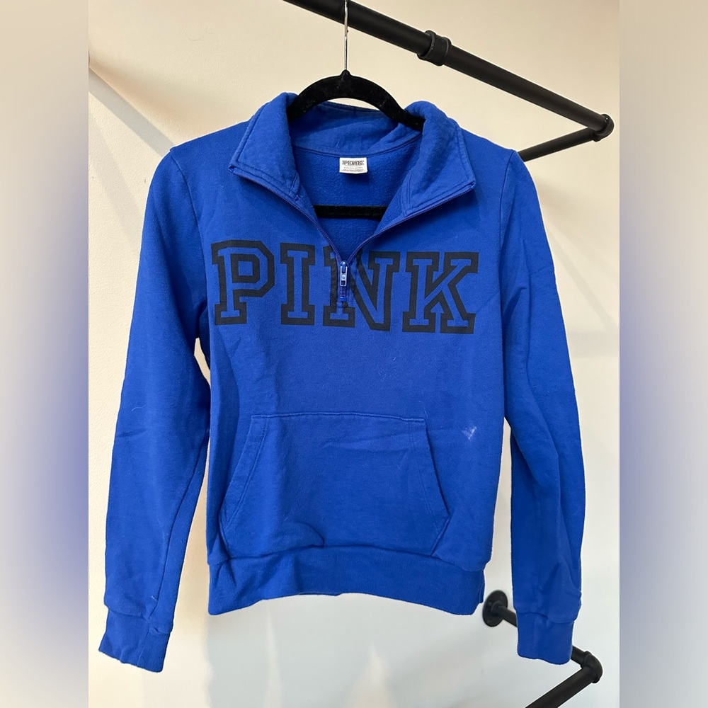 PINK Victoria’s Secret blue zip-up hoodie 🦋🖤